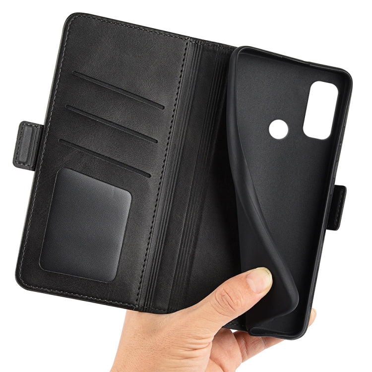 For Ulefone note 10 Dual-side Magnetic Buckle Leather Phone Case(Black)