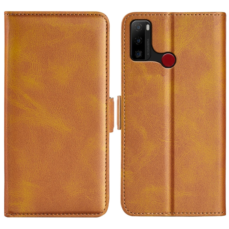 For Ulefone note 10 Dual-side Magnetic Buckle Leather Phone Case(Yellow)