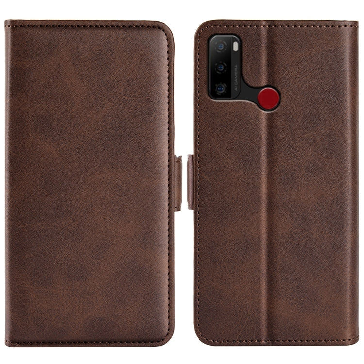 For Ulefone note 10 Dual-side Magnetic Buckle Leather Phone Case(Brown)