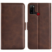 For Ulefone note 10 Dual-side Magnetic Buckle Leather Phone Case(Brown)
