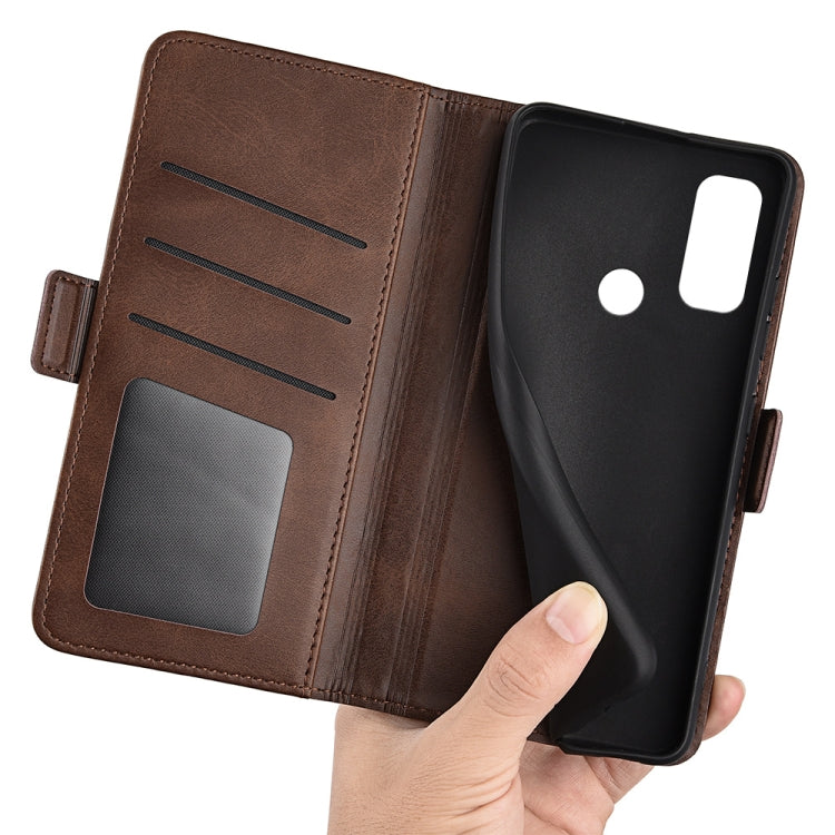 For Ulefone note 10 Dual-side Magnetic Buckle Leather Phone Case(Brown)