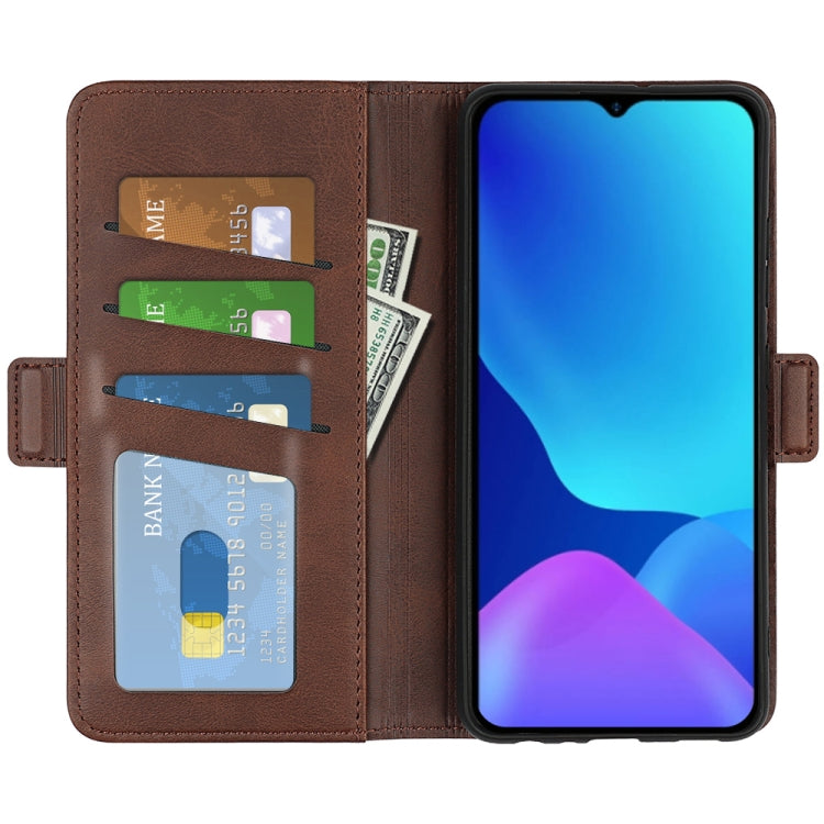 For Ulefone note 10 Dual-side Magnetic Buckle Leather Phone Case(Brown)