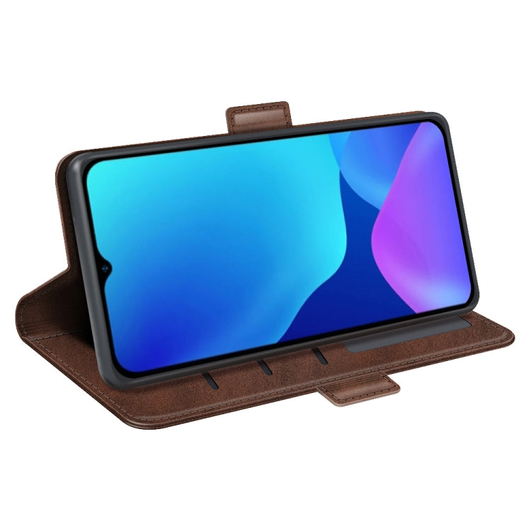 For Ulefone note 10 Dual-side Magnetic Buckle Leather Phone Case(Brown)