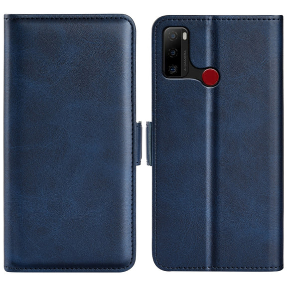For Ulefone note 10 Dual-side Magnetic Buckle Leather Phone Case(Dark Blue)
