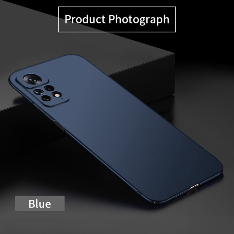 For Xiaomi Redmi Note 11 Global MOFI Frosted PC Ultra-thin Hard  Phone Case(Blue)