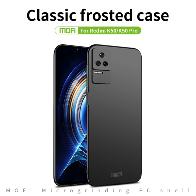 For Xiaomi Redmi K50 / K50 Pro MOFI Frosted PC Ultra-thin Hard  Phone Case(Rose Gold)
