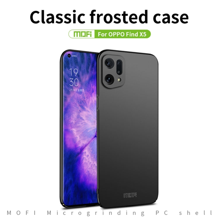 For OPPO Find X5 MOFI Frosted PC Ultra-thin Hard Case(Gold)
