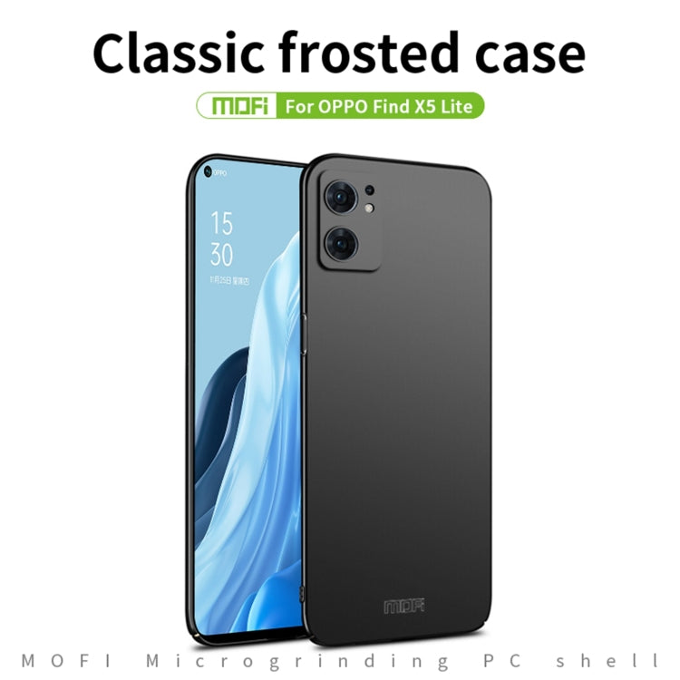 For OPPO Reno7 5G Global / Find X5 Lite MOFI Frosted PC Ultra-thin Hard Case(Gold)