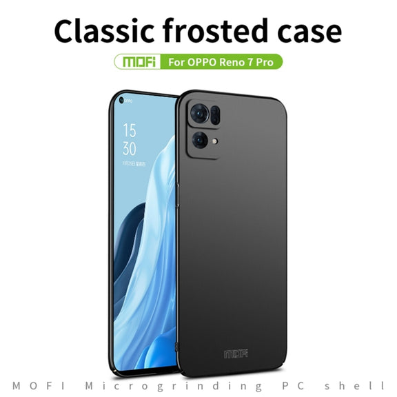 For OPPO Reno7 Pro MOFI Frosted PC Ultra-thin Hard Case(Black)