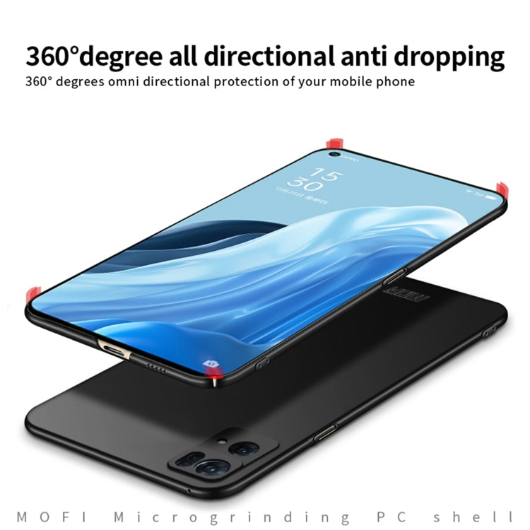 For OPPO Reno7 Pro MOFI Frosted PC Ultra-thin Hard Case(Blue)