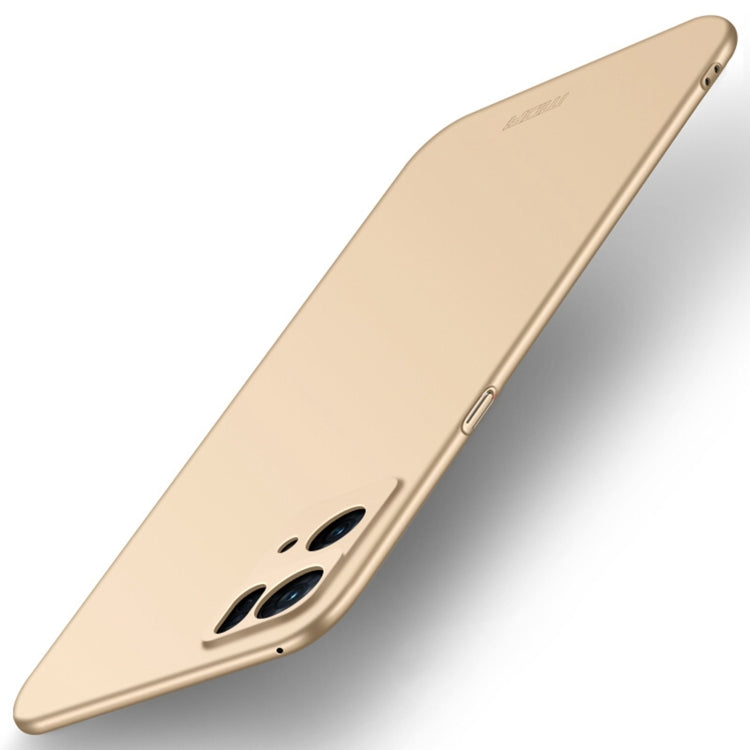 For OPPO Reno7 Pro MOFI Frosted PC Ultra-thin Hard Case(Gold)