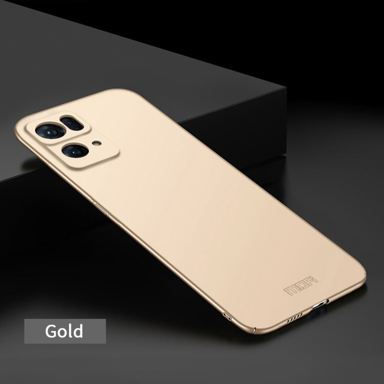 For OPPO Reno7 Pro MOFI Frosted PC Ultra-thin Hard Case(Gold)