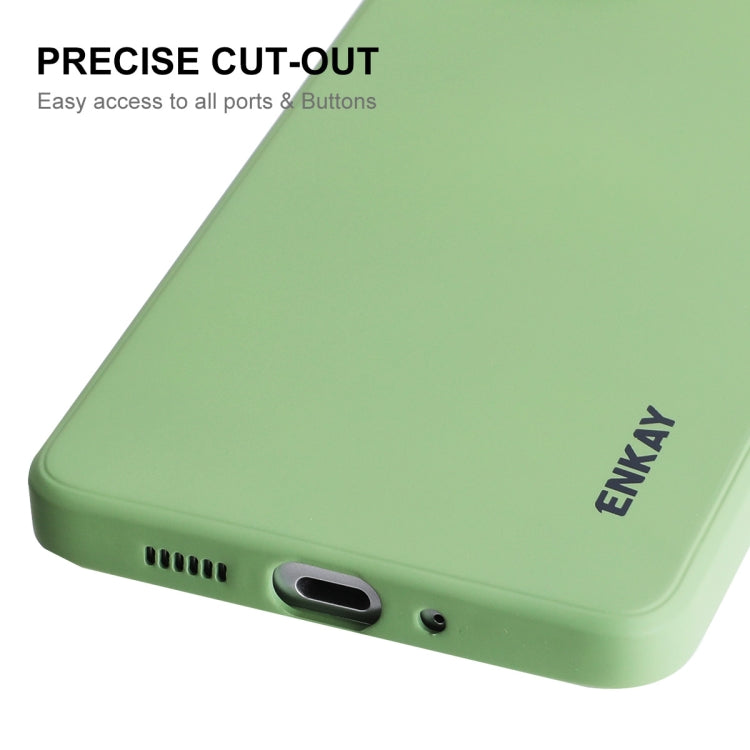For Samsung Galaxy A73 5G ENKAY Liquid Silicone Soft Shockproof Phone Case(Dark Green)