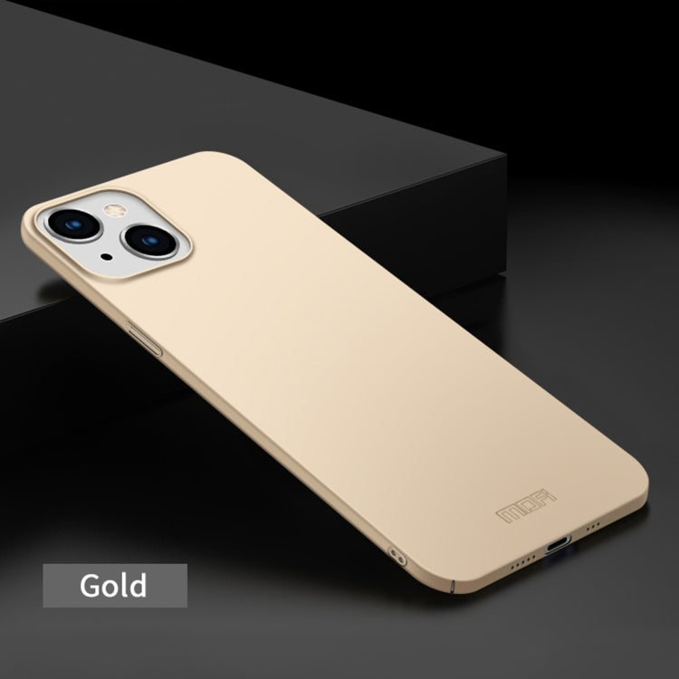 For iPhone 14 MOFI Frosted PC Ultra-thin Hard Case (Gold)