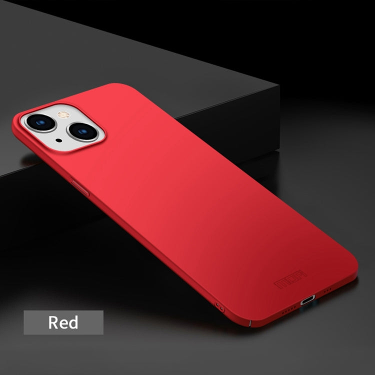 For iPhone 14 Plus MOFI Frosted PC Ultra-thin Hard Case  (Red)