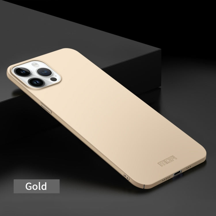For iPhone 14 Pro Max MOFI Frosted PC Ultra-thin Hard Case (Gold)