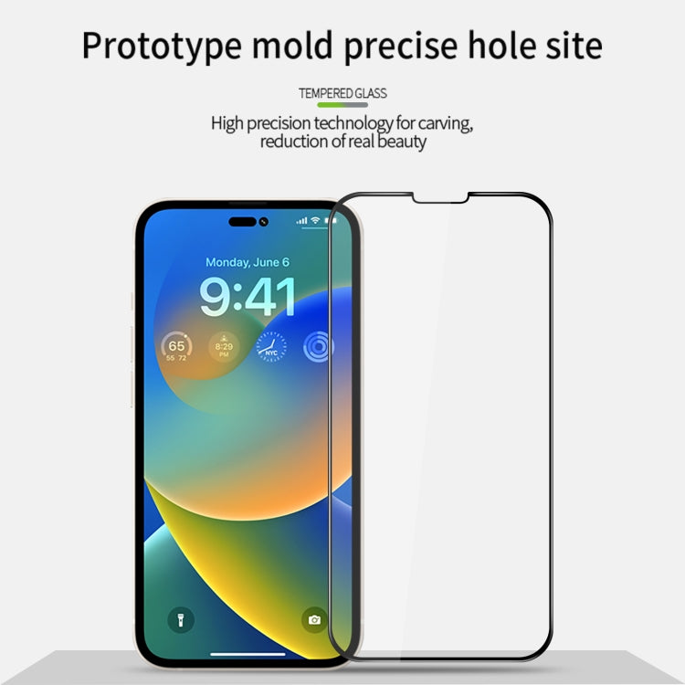 For iPhone 14 Plus MOFI 9H 3D Explosion-proof Curved Screen Tempered Glass Film(Black)