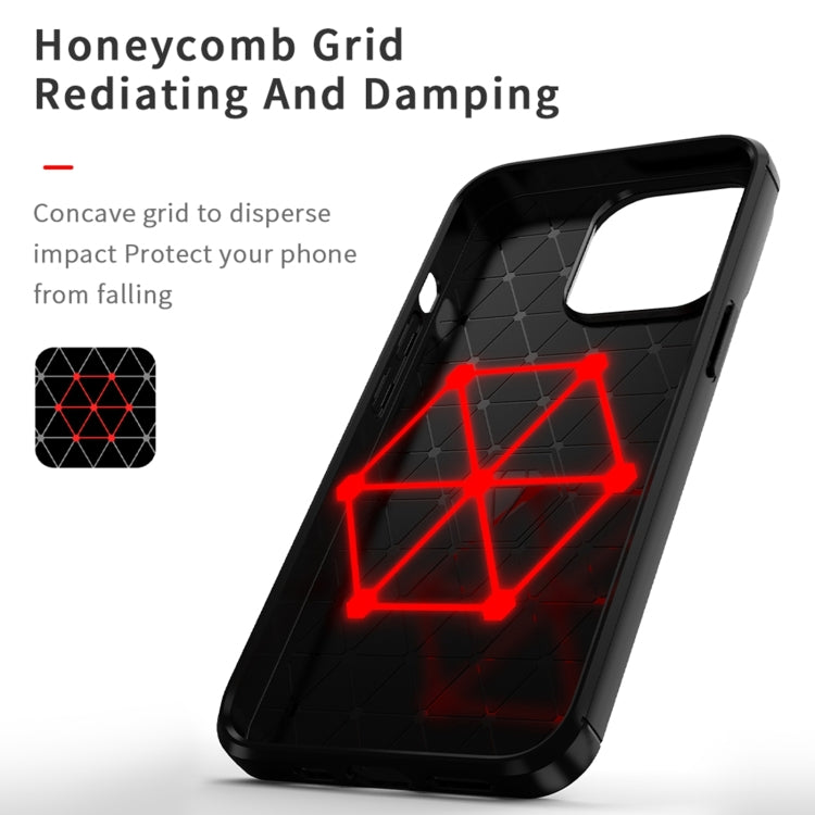 For iPhone 14 Pro MOFI Gentleness Brushed Texture Carbon Fiber TPU Phone Case (Gray)