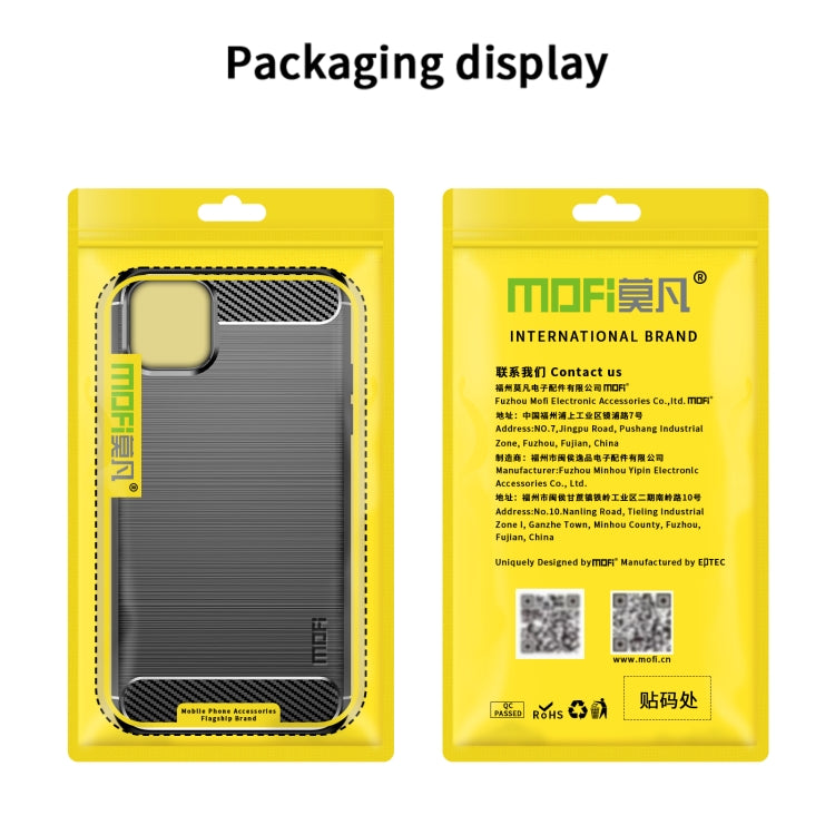 For iPhone 14 Pro Max MOFI Gentleness Brushed Texture Carbon Fiber TPU Phone Case (Gray)