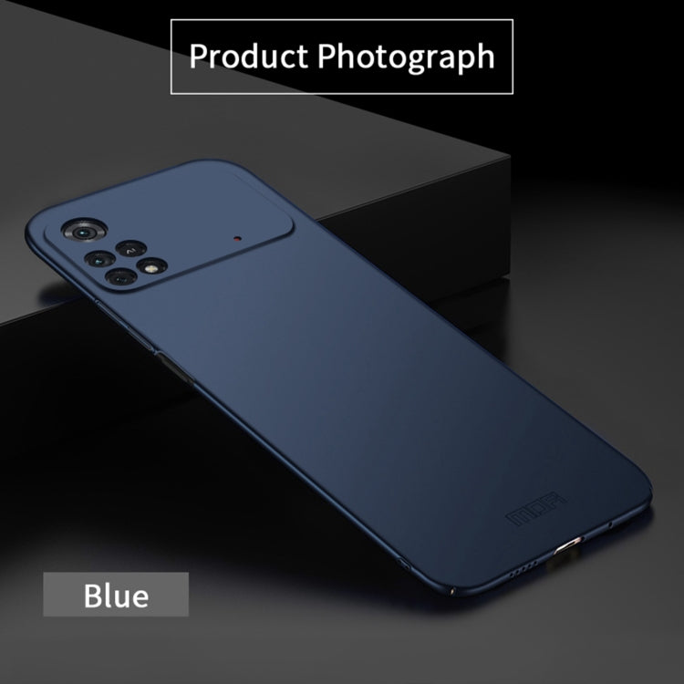For Xiaomi POCO M4 Pro 4G MOFI Frosted PC Ultra-thin Hard Case(Blue)