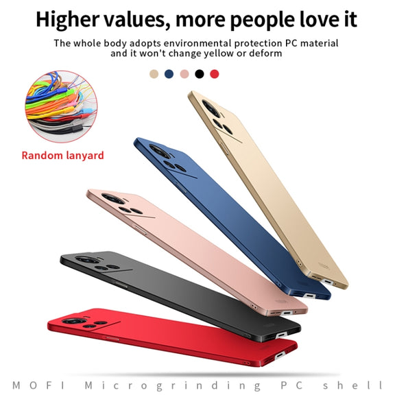 For OnePlus Ace 5G / 10R 5G MOFI Frosted PC Ultra-thin Hard Case(Blue)