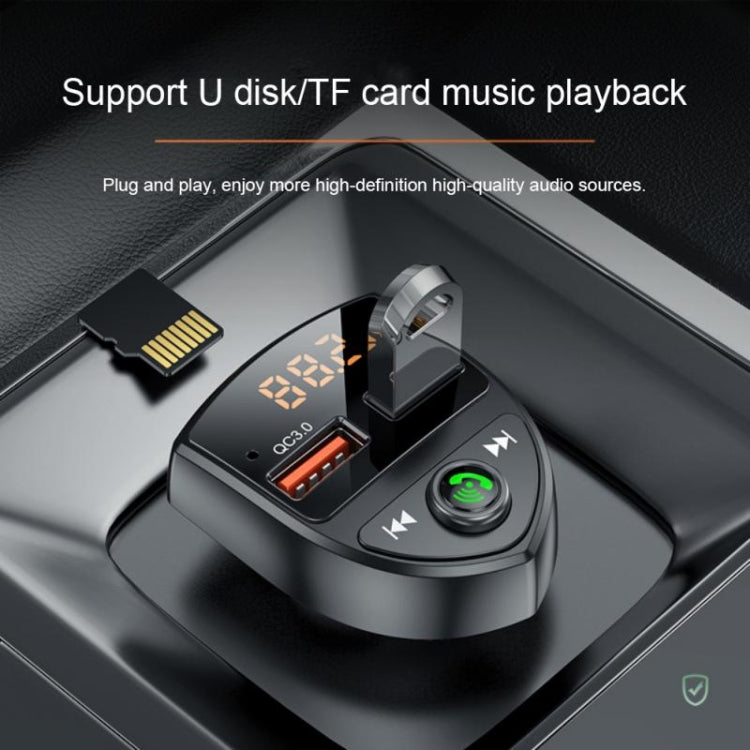 C8 Car  U Disk Bluetooth Player Fm Transmitter  QC3.0 Dual USB Ports Fast Charging