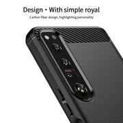 For Sony Xperia 1 IV MOFI Gentleness Series Brushed Texture Carbon Fiber Soft TPU Case(Red)