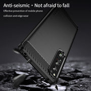 For Sony Xperia 1 IV MOFI Gentleness Series Brushed Texture Carbon Fiber Soft TPU Case(Red)