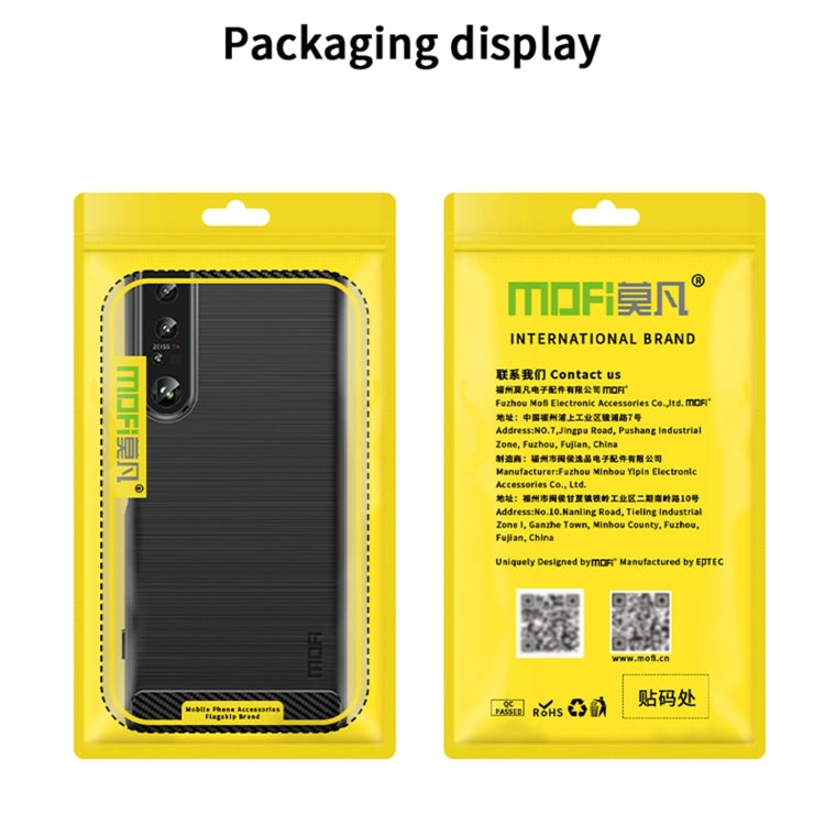 For Sony Xperia 1 IV MOFI Gentleness Series Brushed Texture Carbon Fiber Soft TPU Case(Red)