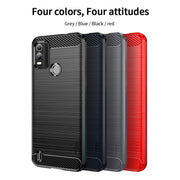 For Nokia C21 Plus MOFI Gentleness Brushed Carbon Fiber Soft TPU Case(Black)