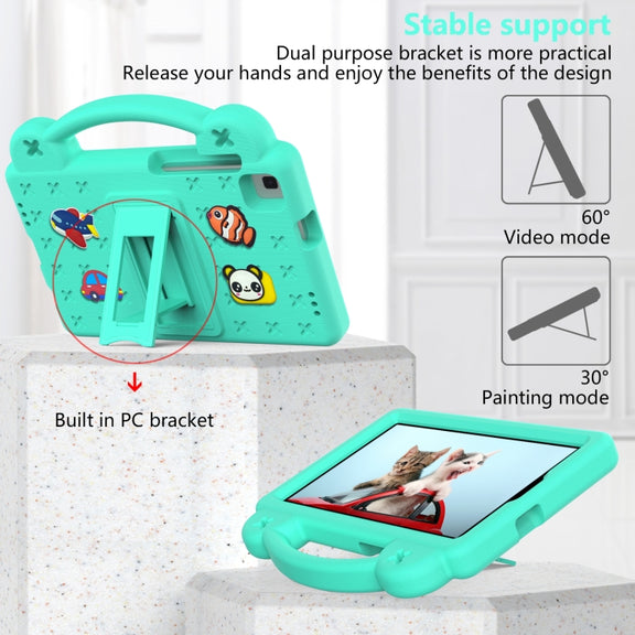 For Huawei MediaPad M3 Lite 8.0 Handle Kickstand Children EVA Shockproof Tablet Case(Mint Green)