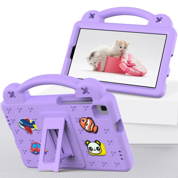 For Huawei MediaPad M3 Lite 8.0 Handle Kickstand Children EVA Shockproof Tablet Case(Light Purple)