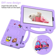 For Huawei MediaPad M3 Lite 8.0 Handle Kickstand Children EVA Shockproof Tablet Case(Light Purple)
