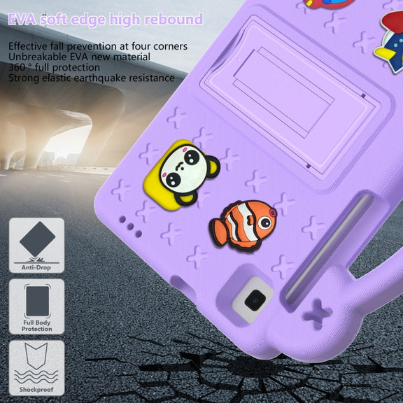 For Huawei MediaPad M3 Lite 8.0 Handle Kickstand Children EVA Shockproof Tablet Case(Light Purple)