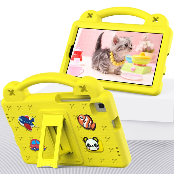 For Huawei MediaPad M3 Lite 8.0 Handle Kickstand Children EVA Shockproof Tablet Case(Yellow)