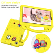 For Huawei MediaPad M3 Lite 8.0 Handle Kickstand Children EVA Shockproof Tablet Case(Yellow)