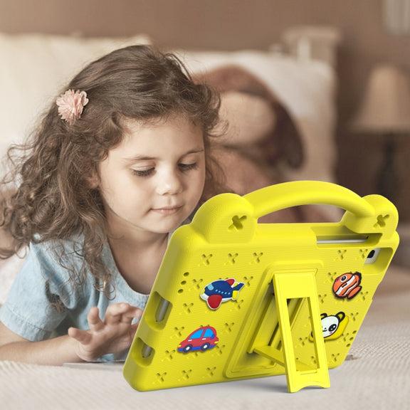 For Huawei MediaPad M3 Lite 8.0 Handle Kickstand Children EVA Shockproof Tablet Case(Yellow)