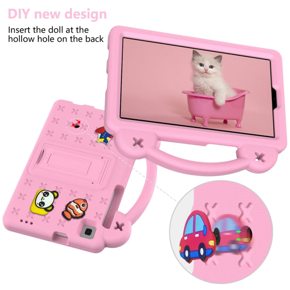 For Huawei MediaPad M5 8.4 Handle Kickstand Children EVA Shockproof Tablet Case(Pink)