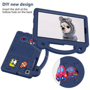 For Huawei MediaPad M5 8.4 Handle Kickstand Children EVA Shockproof Tablet Case(Navy Blue)