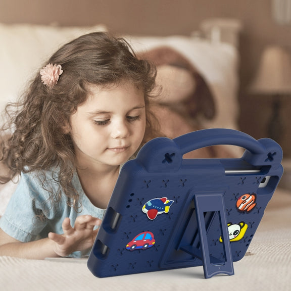For Huawei MediaPad M5 8.4 Handle Kickstand Children EVA Shockproof Tablet Case(Navy Blue)