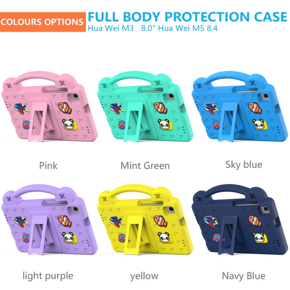 For Huawei MediaPad M5 8.4 Handle Kickstand Children EVA Shockproof Tablet Case(Navy Blue)