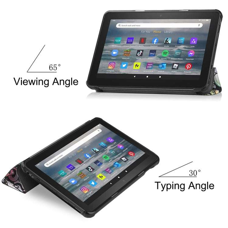 For Amazon Fire 7 12th 2022 JSM Smart Leather Tablet Case(Graffiti)