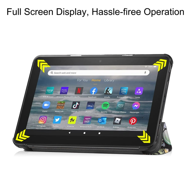 For Amazon Fire 7 12th 2022 JSM Smart Leather Tablet Case(Graffiti)