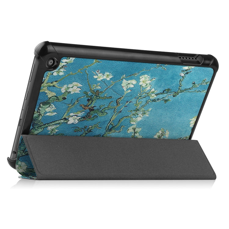 For Amazon Fire 7 12th 2022 JSM Smart Leather Tablet Case(Apricot Flower)