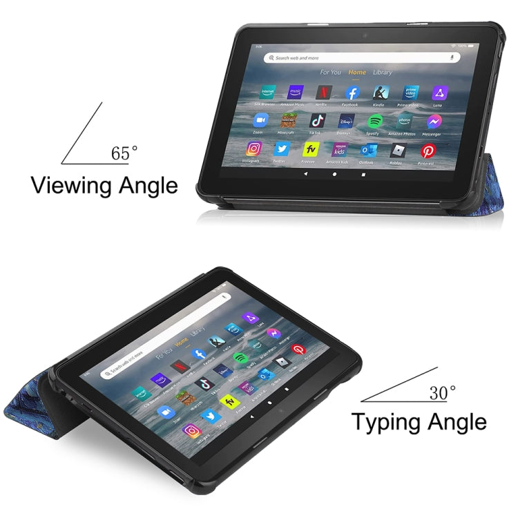 For Amazon Fire 7 12th 2022 JSM Smart Leather Tablet Case(Starry Sky)
