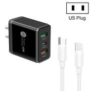 45W PD3.0 + 2 x QC3.0 USB Multi Port Charger with Type-C to Type-C Cable, US Plug(Black)
