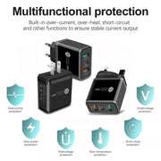45W PD3.0 + 2 x QC3.0 USB Multi Port Charger with Type-C to Type-C Cable, EU Plug(White)