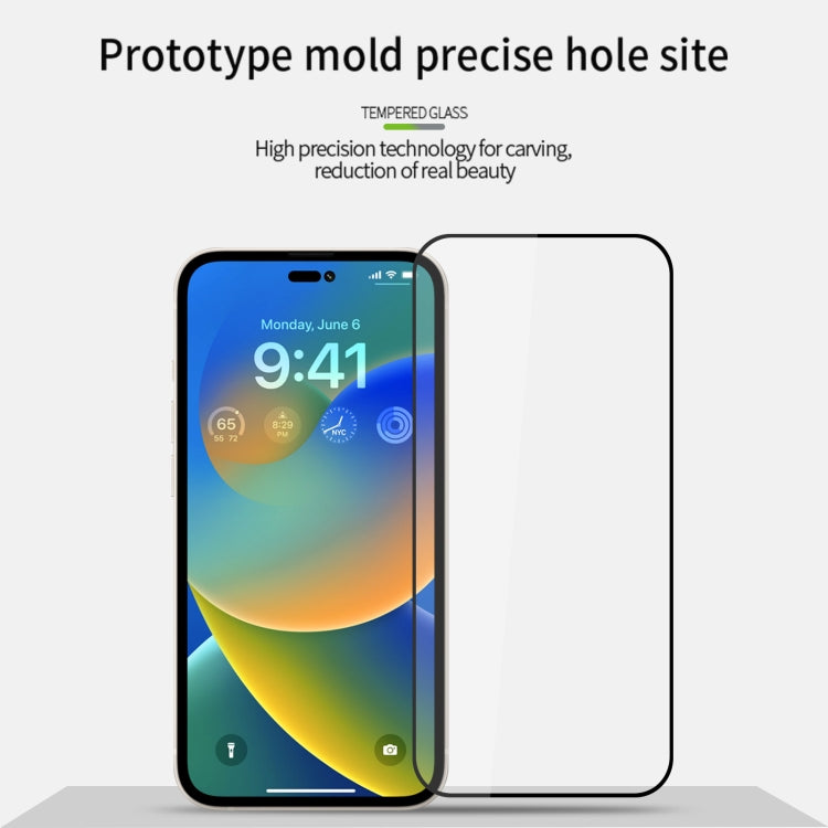For iPhone 14 Pro MOFI 9H 2.5D Full Screen Tempered Glass Film(Black)
