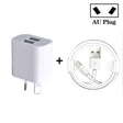 Mini Dual Port USB Charger with USB to 8 Pin Data Cable, AU Plug - USB Charger by PMC TechLife | Online Shopping South Africa | PMC TechLife | Buy Now Pay Later Mobicred