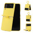 For Samsung Galaxy Flip 3 Silicone Integrated Ring Buckle Phone Case(Yellow) - Galaxy Phone Cases by PMC TechLife | Online Shopping South Africa | PMC TechLife